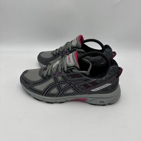 Asics Gel Venture 6 Trail Running Shoes Gray Black Pink Womens 10 D Wide Width - Picture 5 of 11